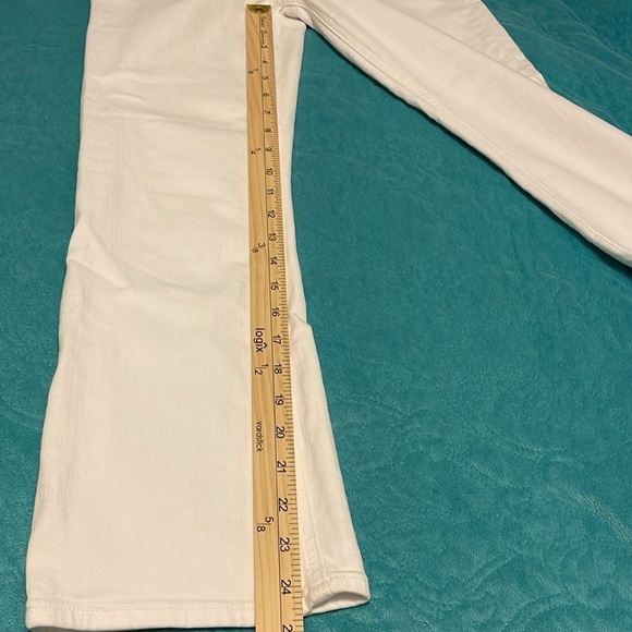 J Crew Button Fly High-rise Women’s Size 26 10” White Billie Demi Boot Crop Jean - Picture 2 of 12